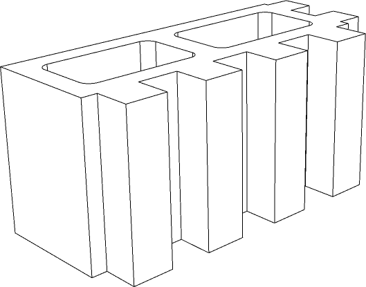 6x8x16 Flute 2 Sides